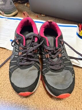 Asics Women's Gray and Pink Athletic Running Shoes